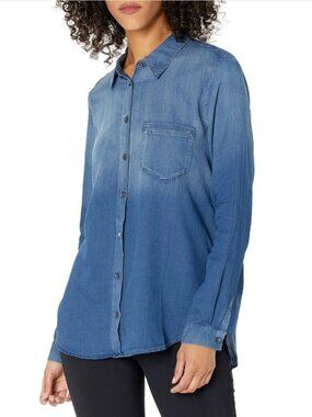 AG Jeans Nola Lightweight Denim Shirt w/ Pocket – Zuma Wash Medium